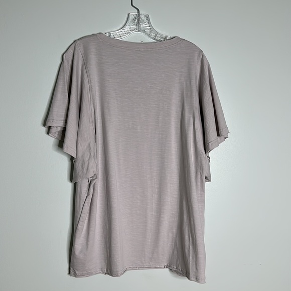 NWT Niashot women’s loose v neck t shirt with wide batwing sleeves in light gray - Picture 11 of 12